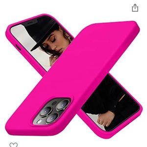 AMAZON Neon Bright Pink iPhone 13 Pro Thin Protective Silicon Shockproof Case